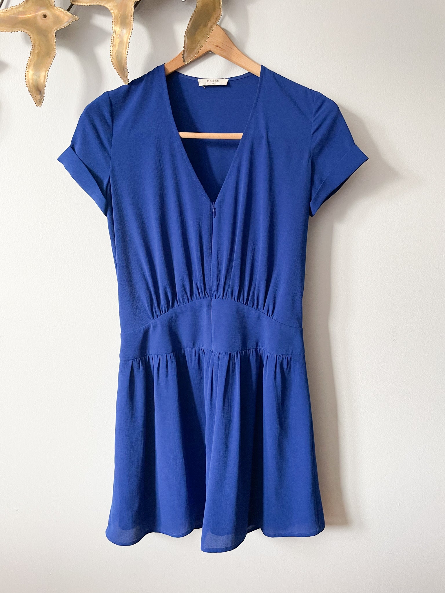 ba sh Royal Blue V Neck Mini Dress Size 0 Le Prix Fashion