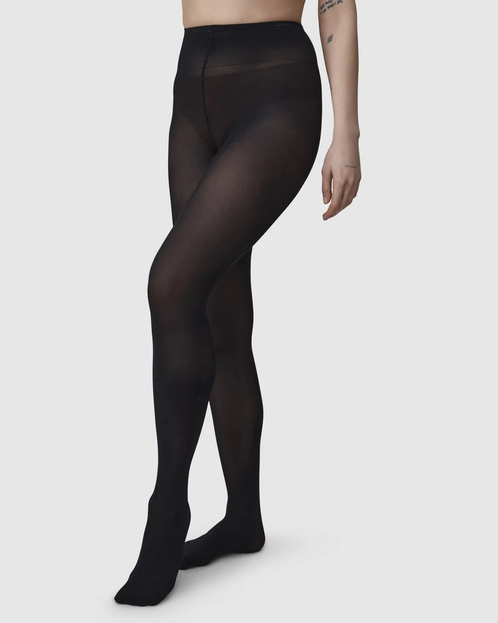 Black Footed Fleece Lined Tights - XS / Small Petite