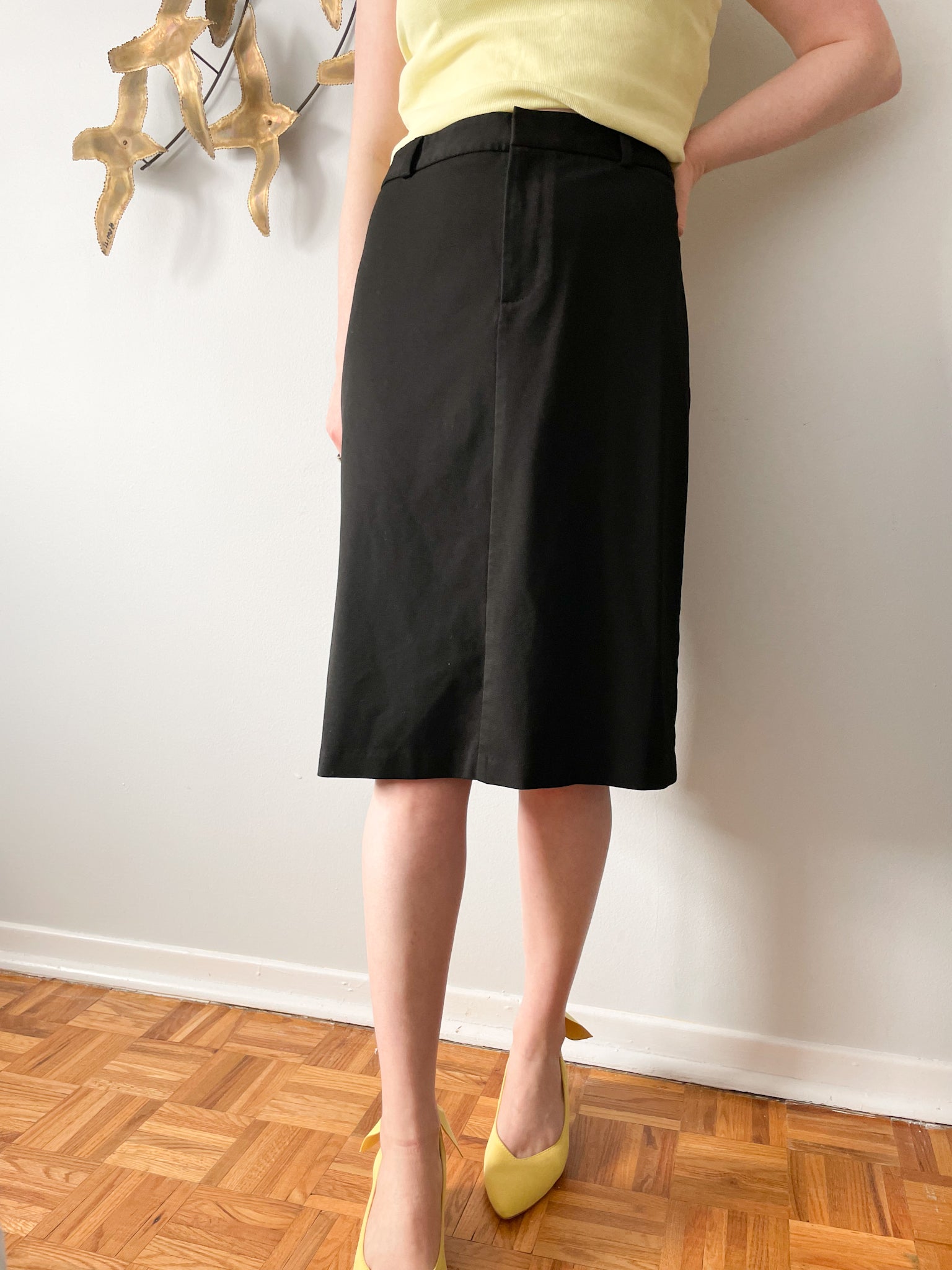 Black pencil skirt elastic waist best sale