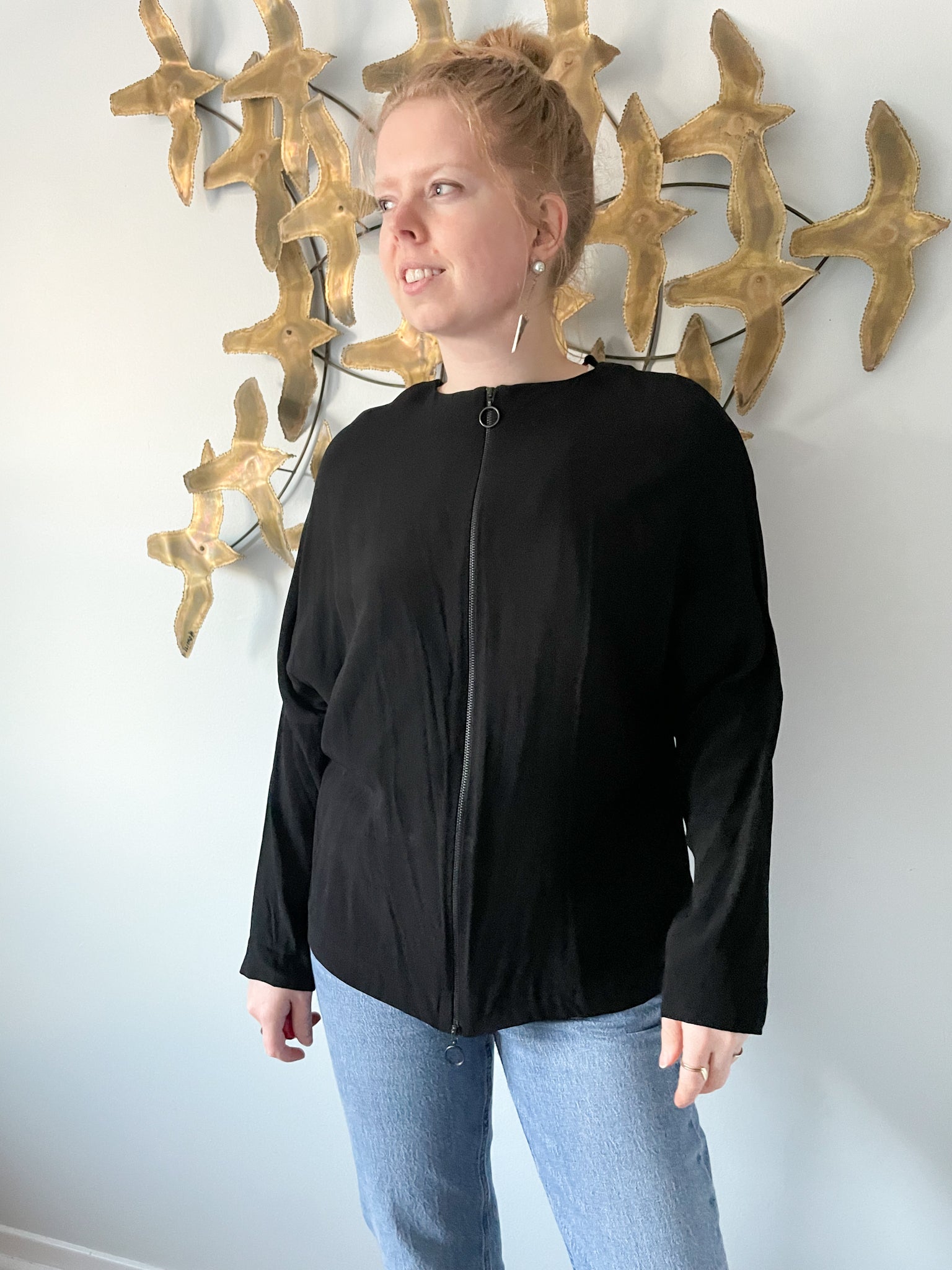 Reversible 2-in-1 Black Zipper Shirt Jacket - Large – Le Prix