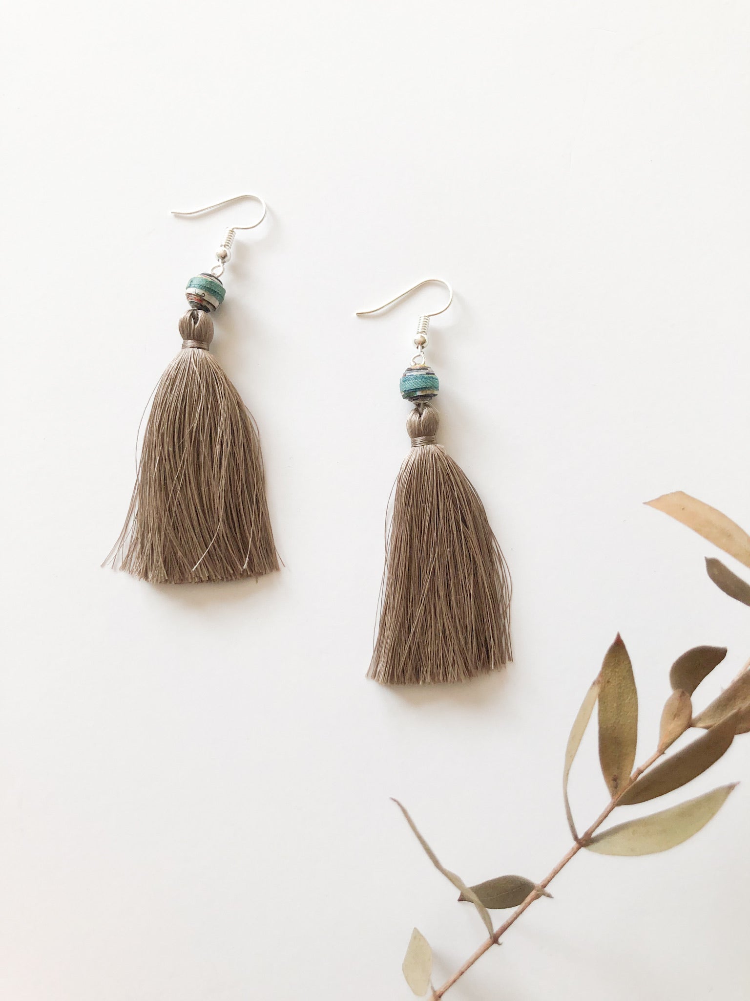 Macrame tassel sale earrings