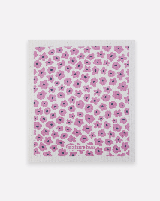 Reusable Sponge Cloth - Purple Flowers