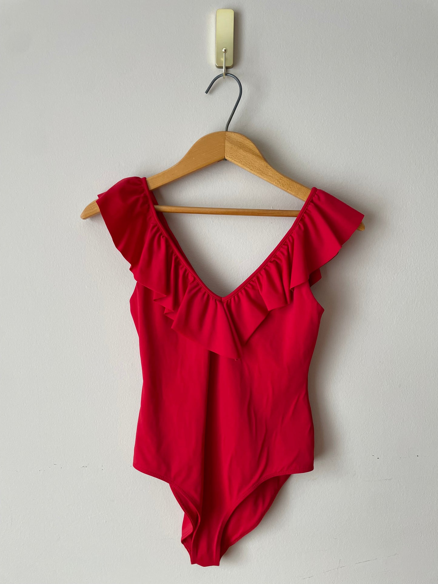 Wilfred Red Ruffle One Piece Bodysuit / Swimsuit - XS