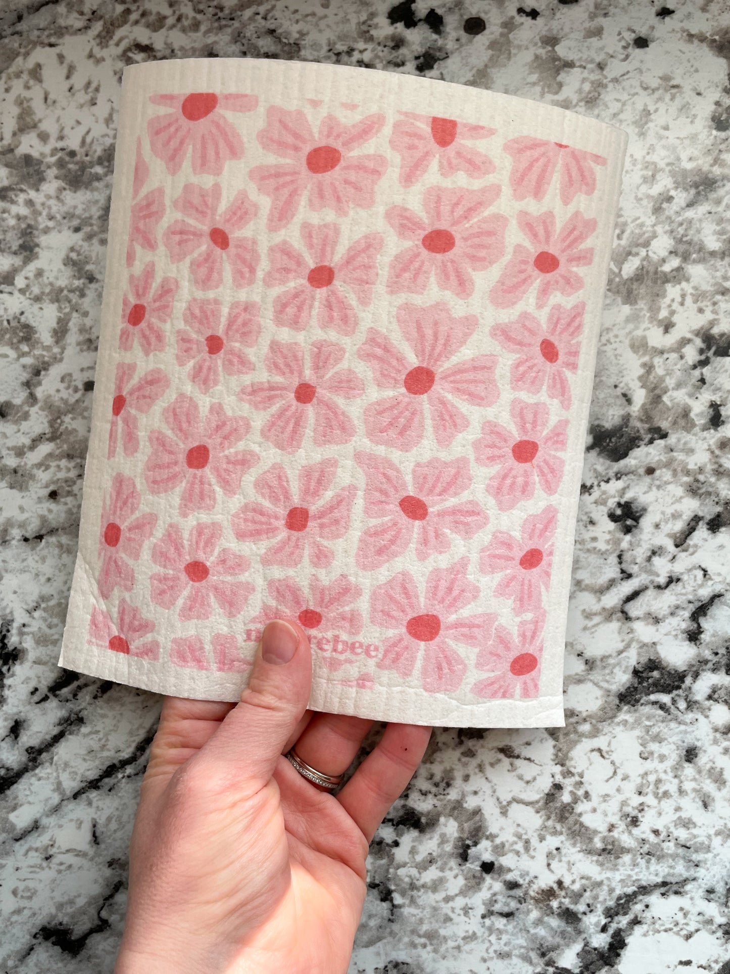 Reusable Sponge Cloth - Pink Flowers