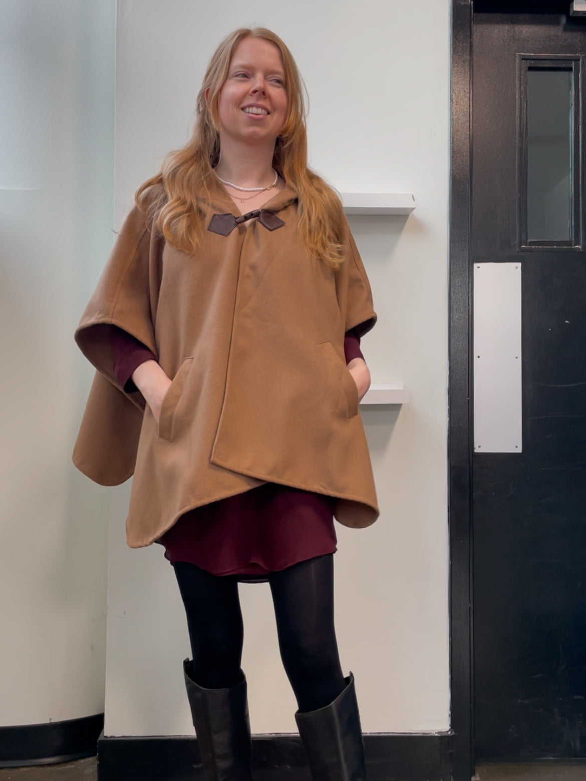 Camel Wool Cape - One Size