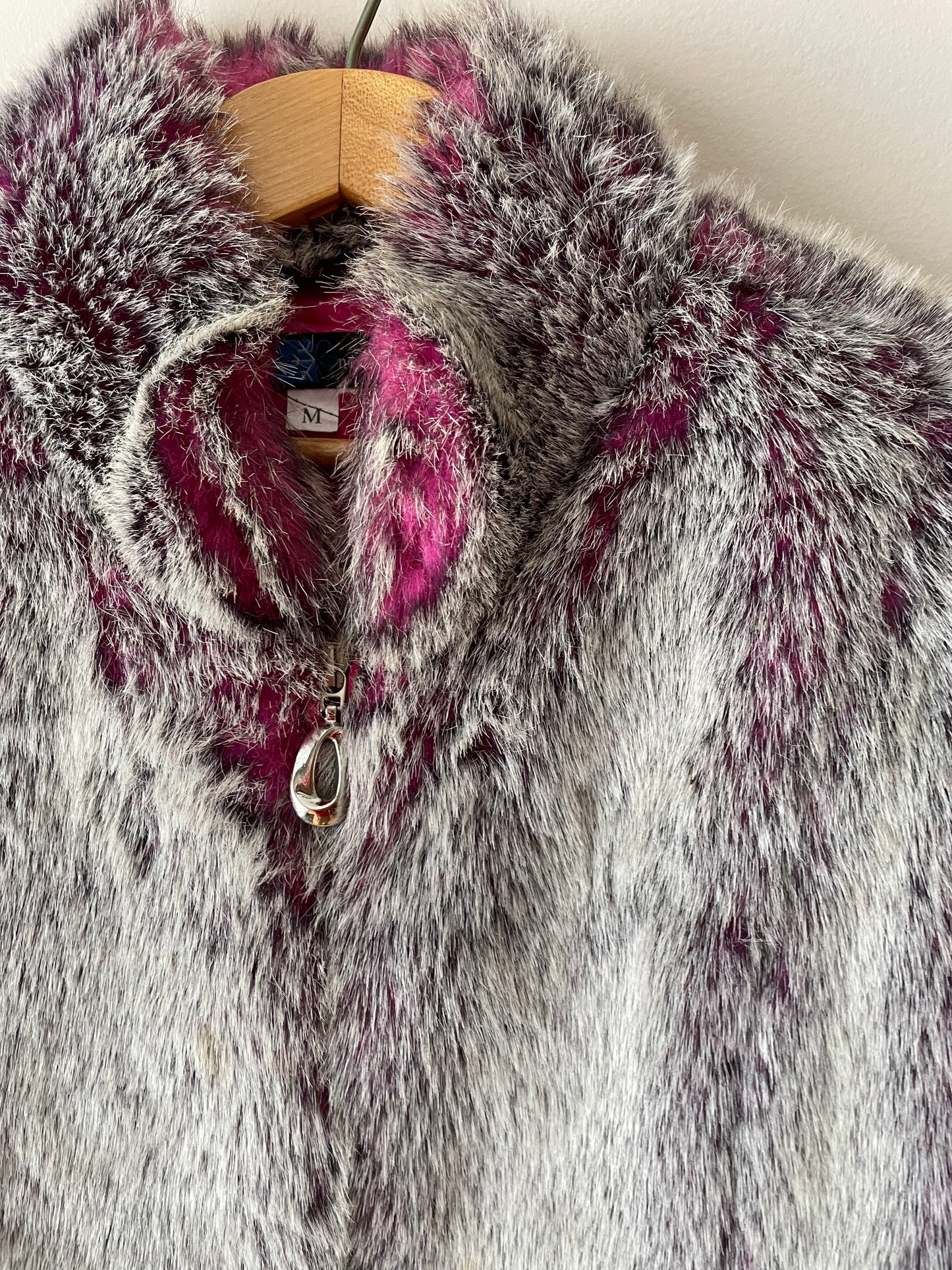 Neckworks Pink Grey Faux Fur Vest - Medium