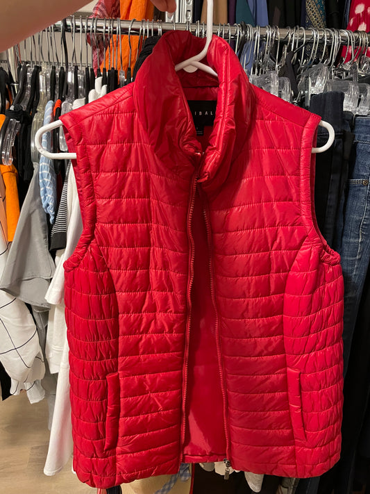 Tribal Red Puffer Vest - Small