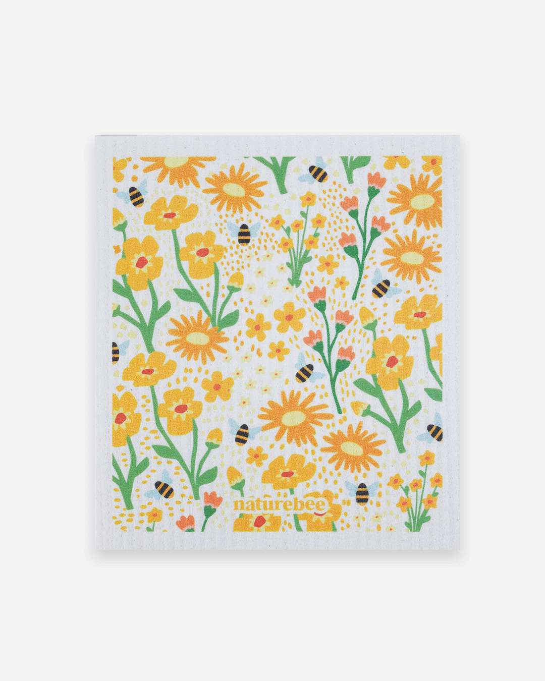 Reusable Sponge Cloth - Floral Yellow