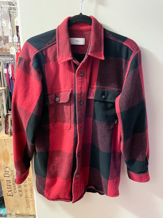 TNA Red Checker Plaid Cotton Shirt Jacket - S/M/L