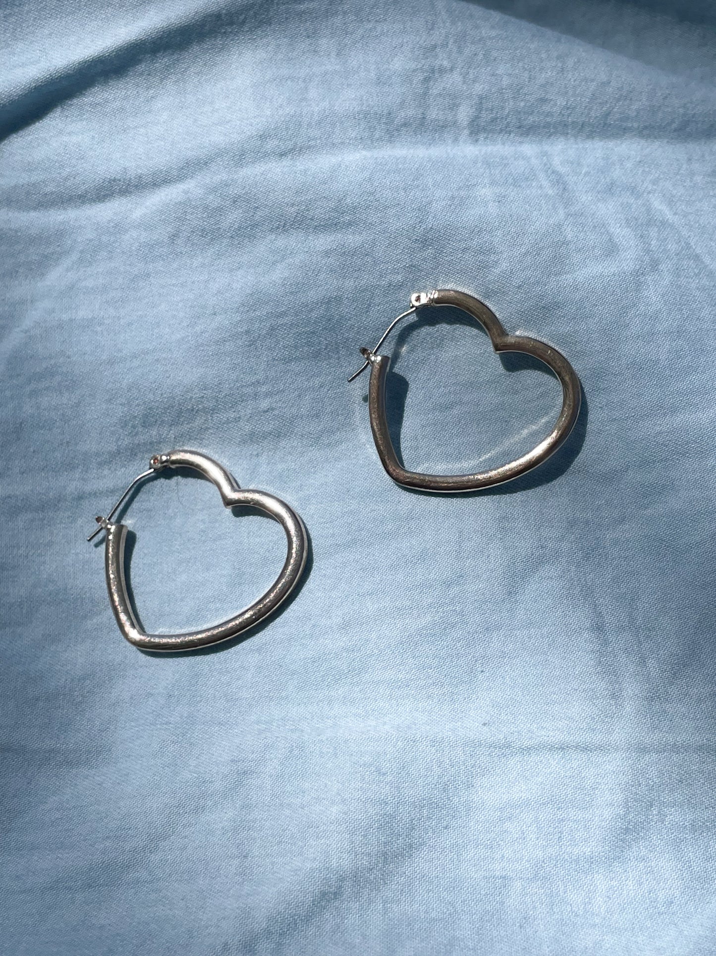 Gold Heart Hoop Earrings