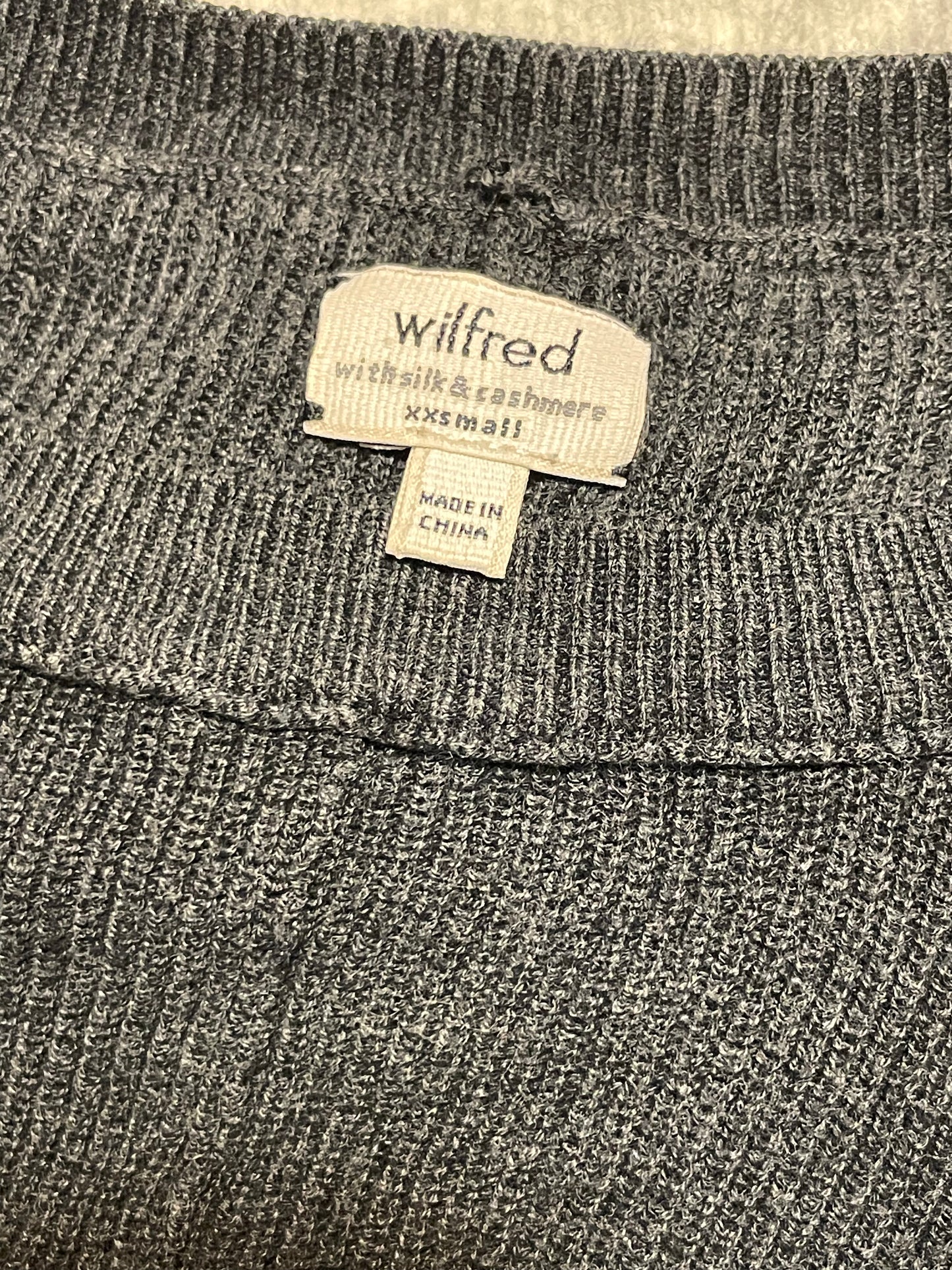 Wilfred Grey Silk Cotton Cashmere Relaxed Sweater - XXS to Medium