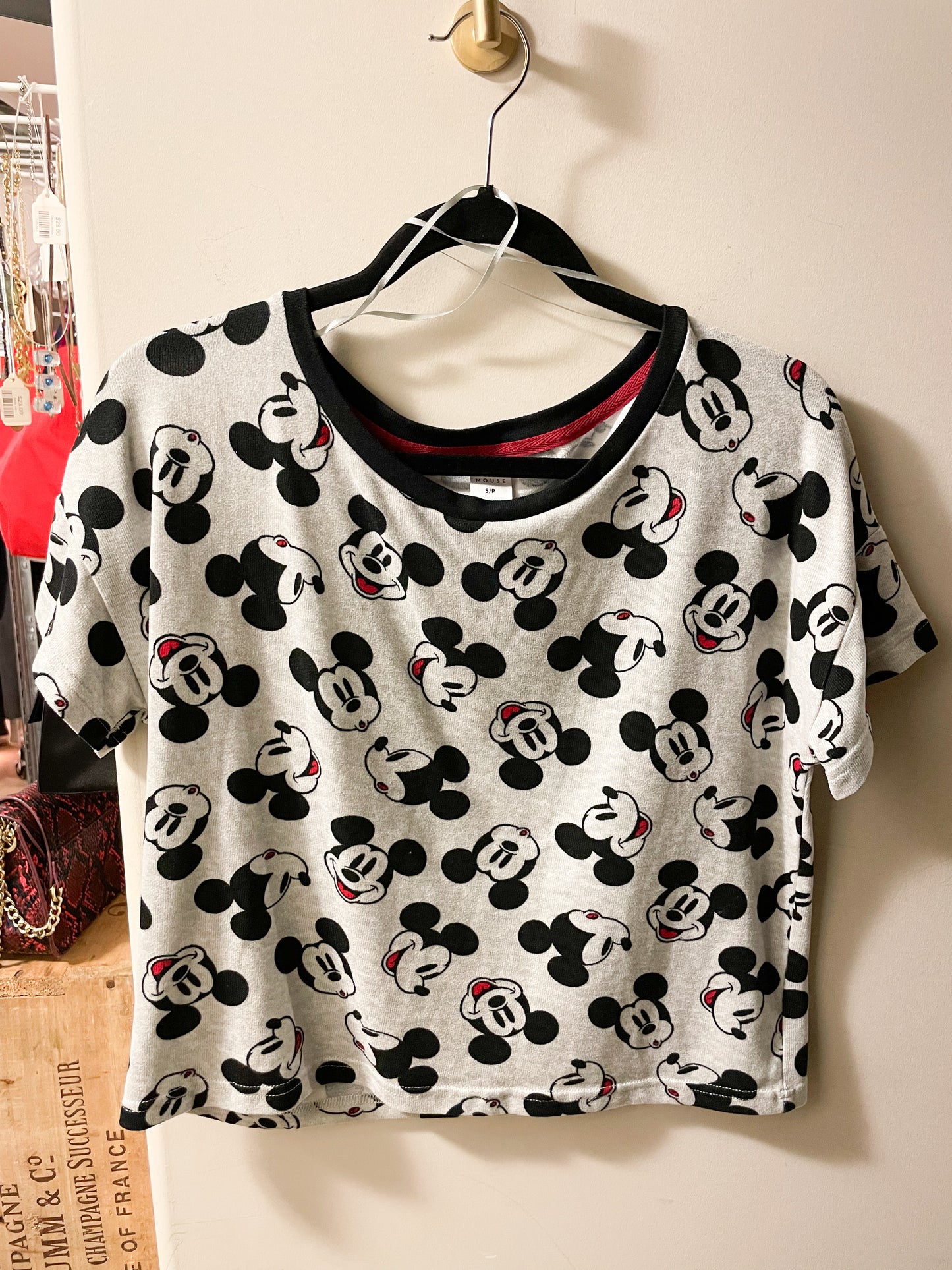 Disney Mickey Mouse Grey Print Cozy T-Shirt - S/M/L