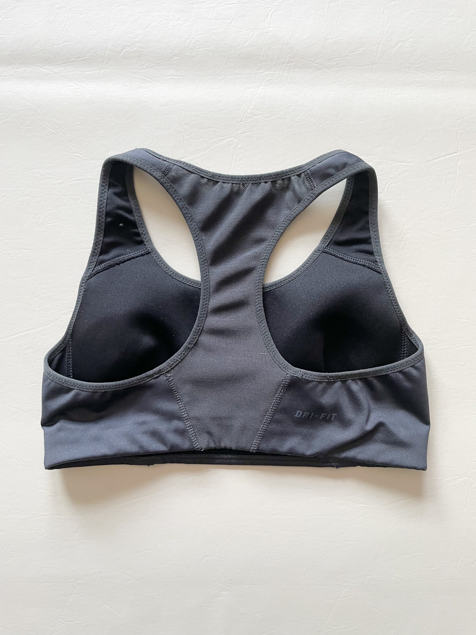 Nike Swoosh Dri Fit Grey Recycled Polyester Sports Bra XS Le Prix Fashion Consulting