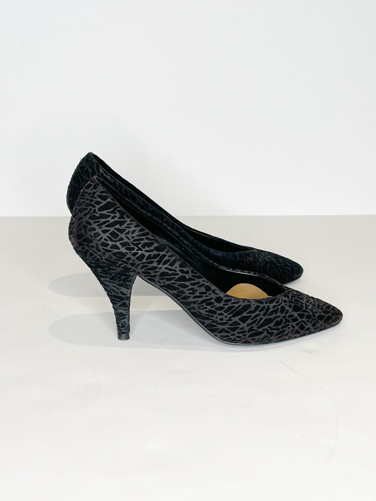 Pointed on sale snakeskin heels