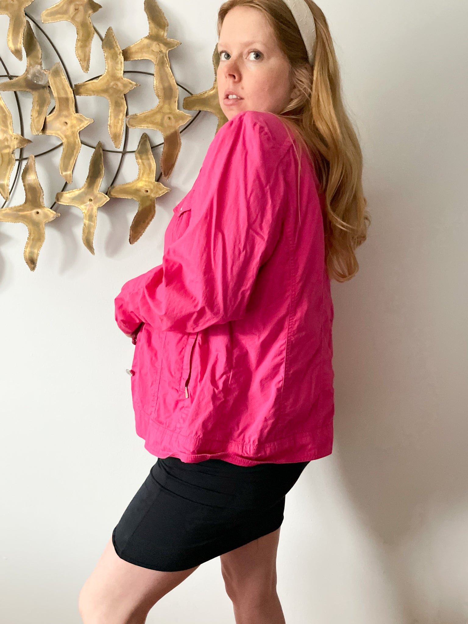 Pink cotton jacket sale