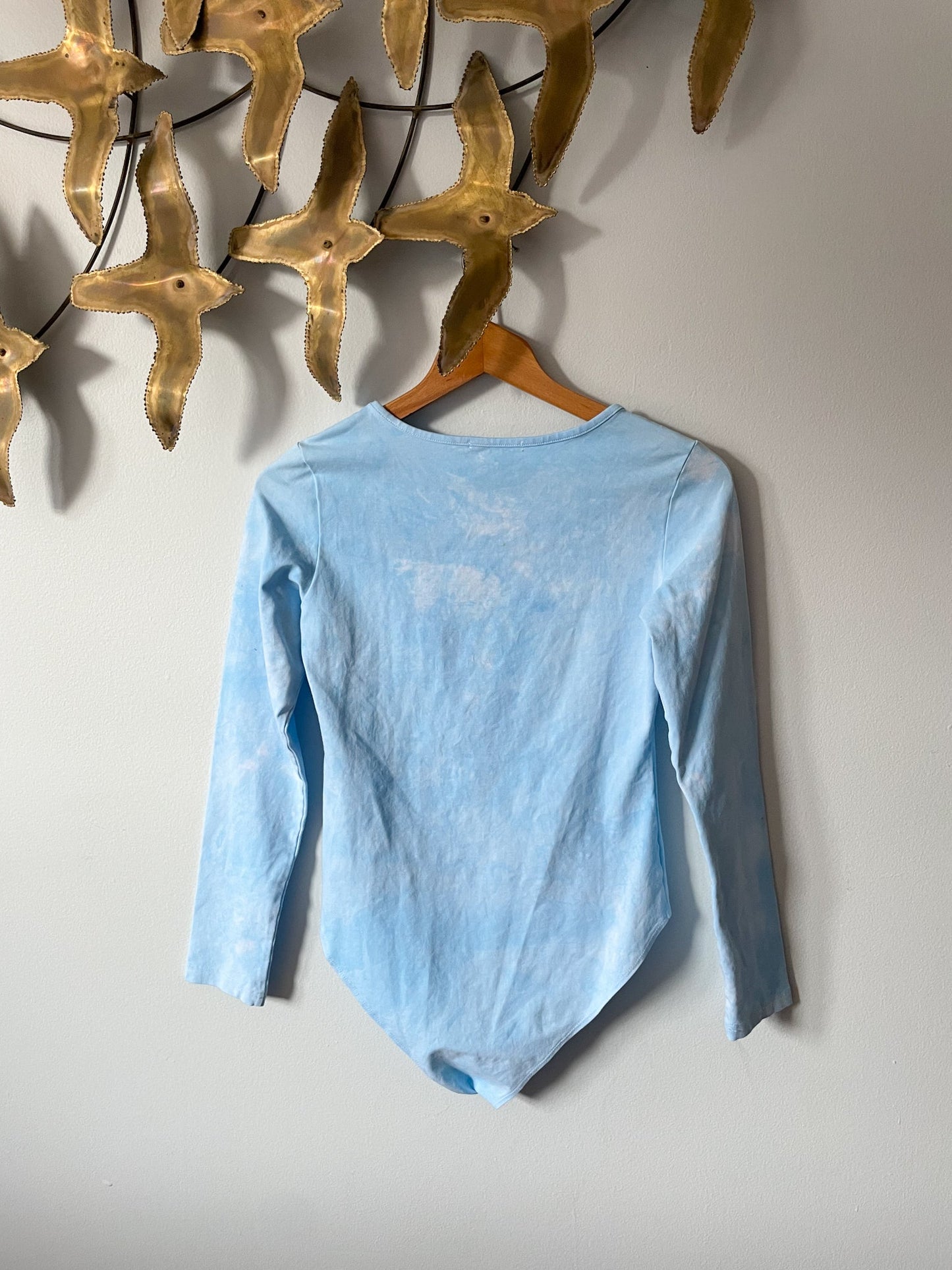 Upcycled Mangopop Light Blue Watercolour Map Long Sleeve Bodysuit - Me – Le  Prix Fashion & Consulting