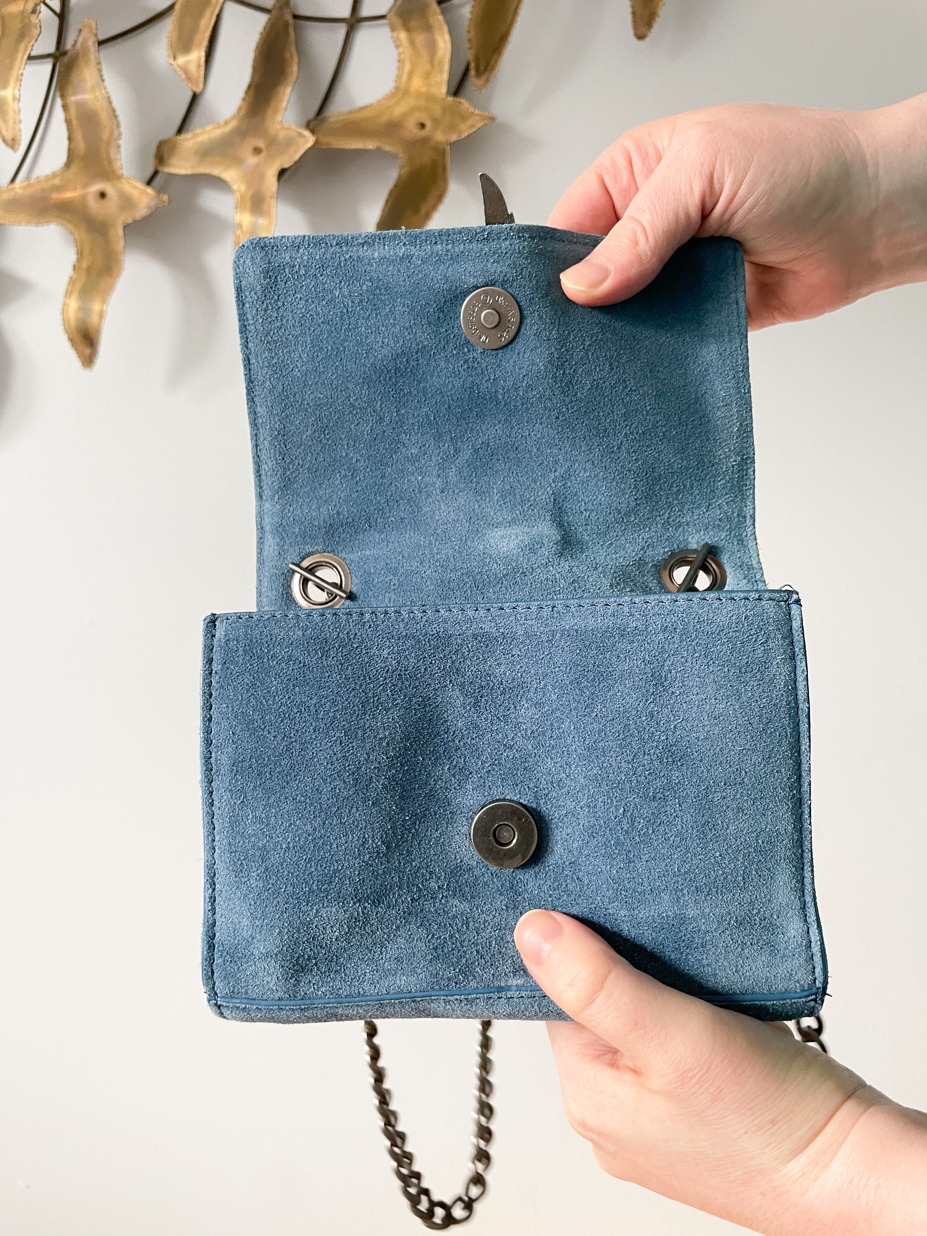 Navy suede outlet purse