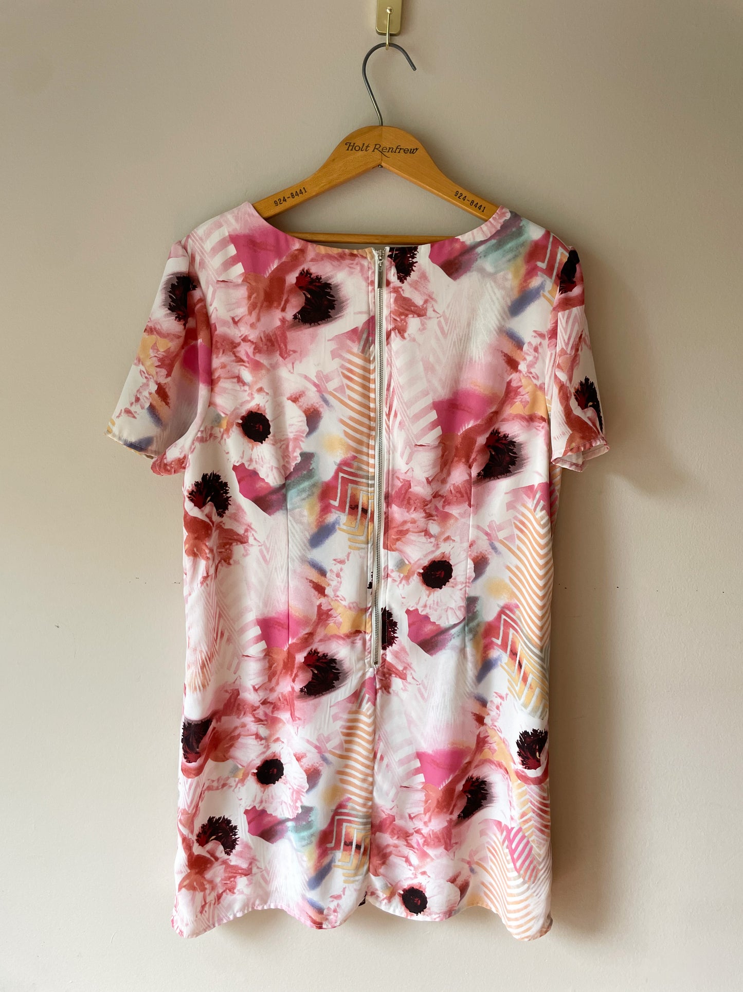 DEX Pink Floral Shift Dress - Large