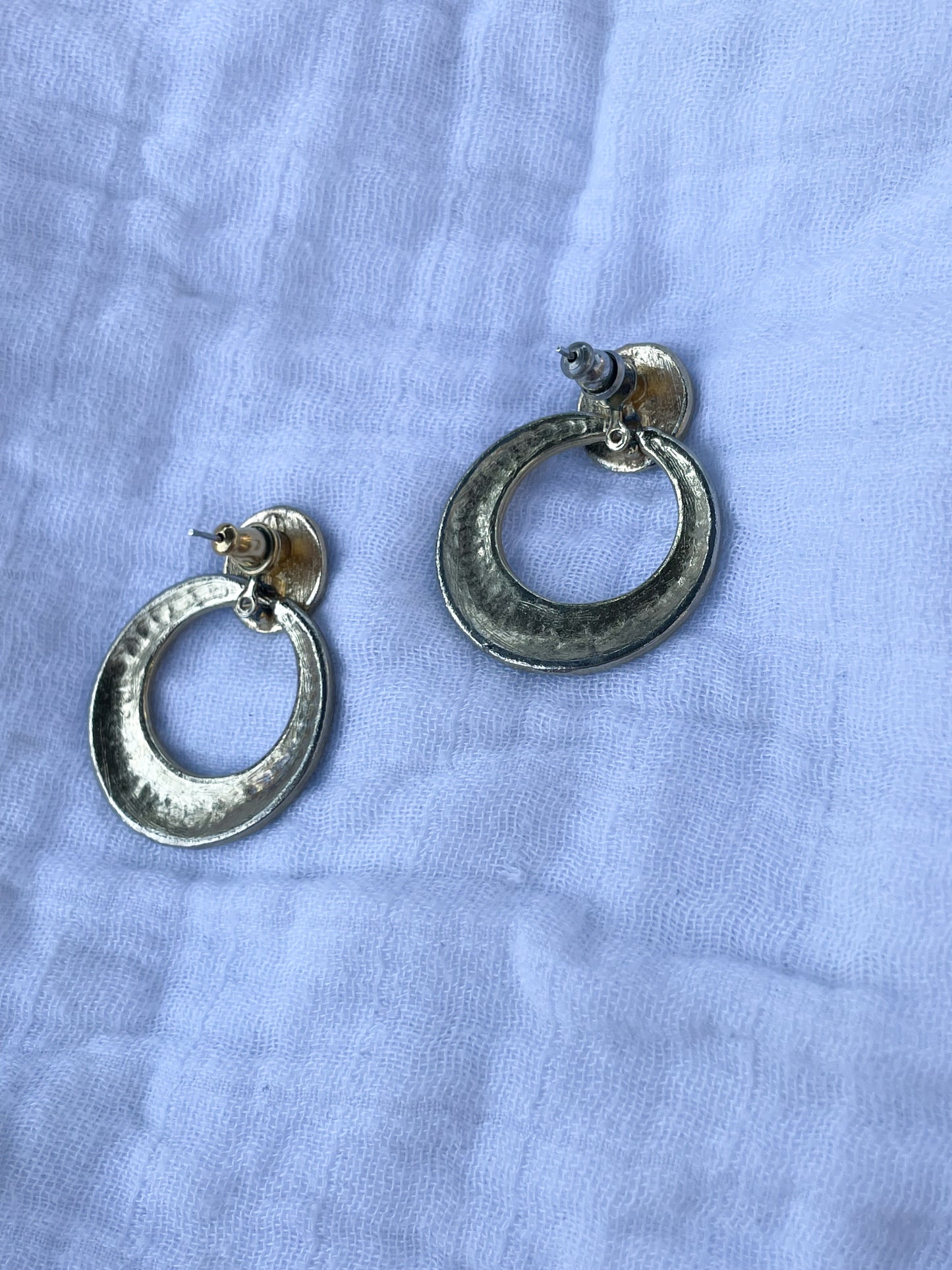 Vintage Black and Gold Statement Hoop Earrings