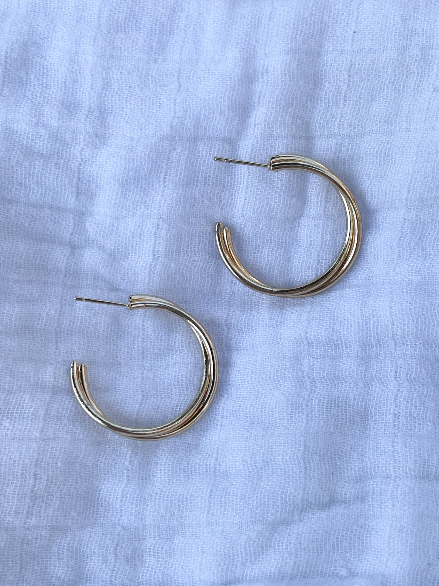 Gold Twist Hoop Earrings