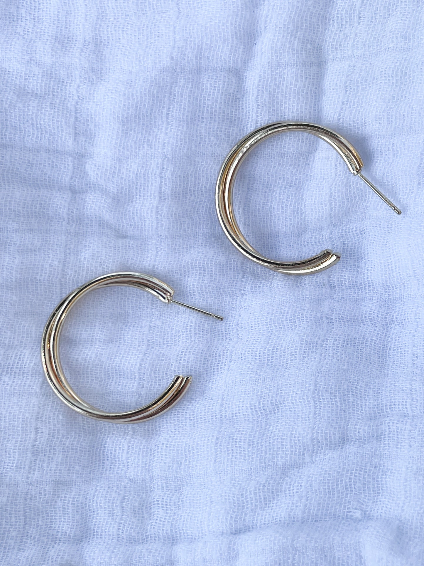 Gold Twist Hoop Earrings