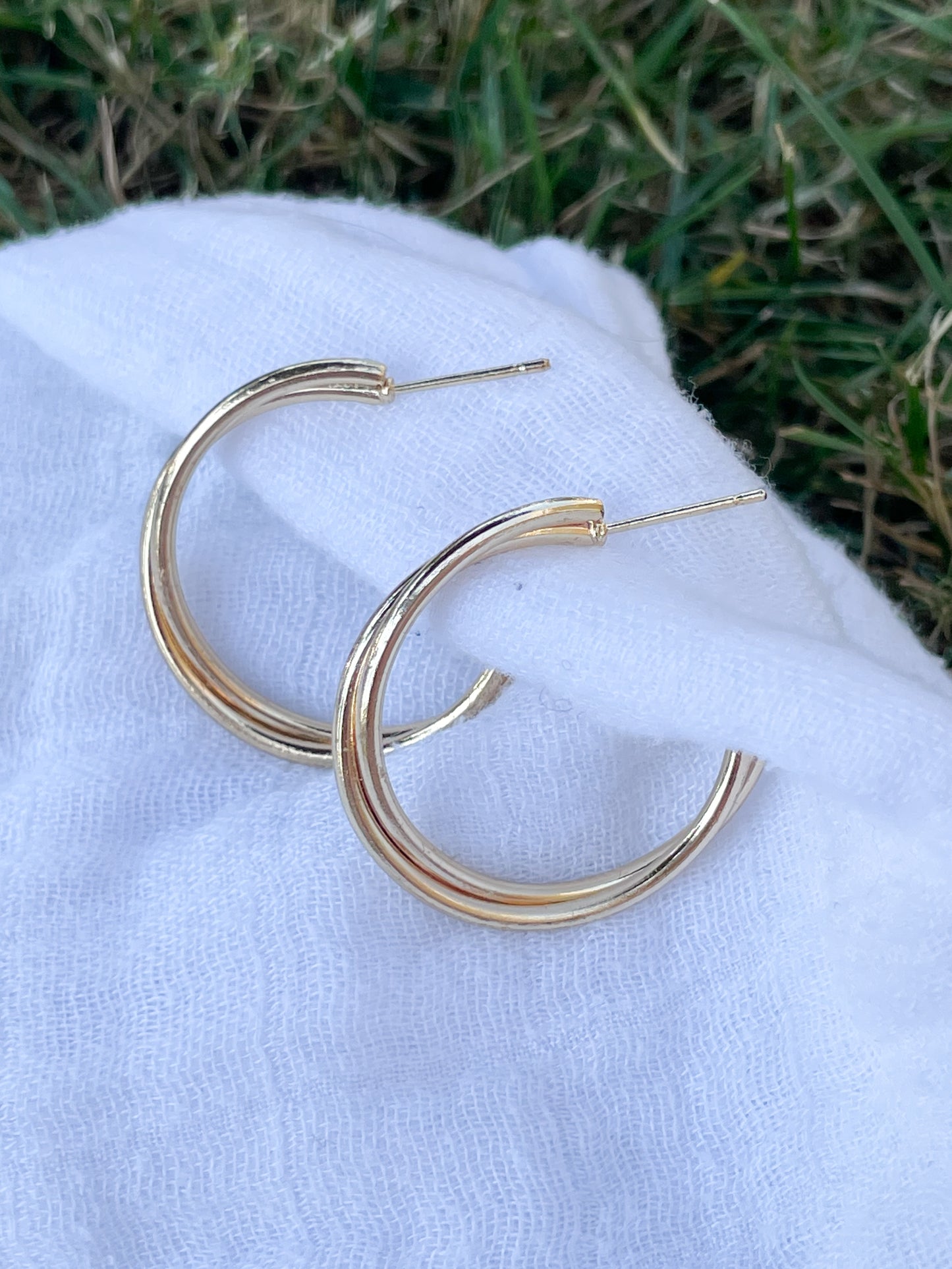 Gold Twist Hoop Earrings