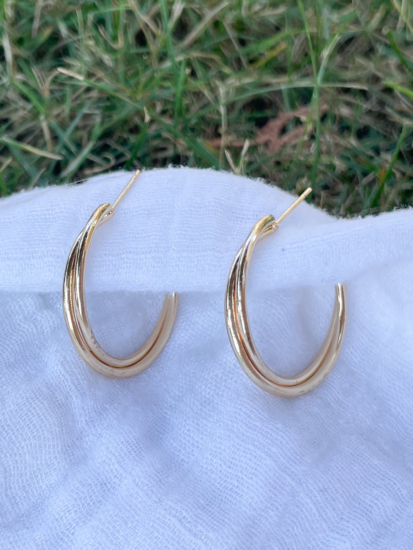 Gold Twist Hoop Earrings