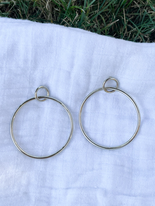 Gold Hoop Drop Earrings