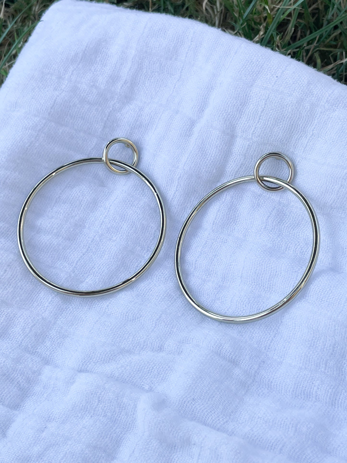 Gold Hoop Drop Earrings