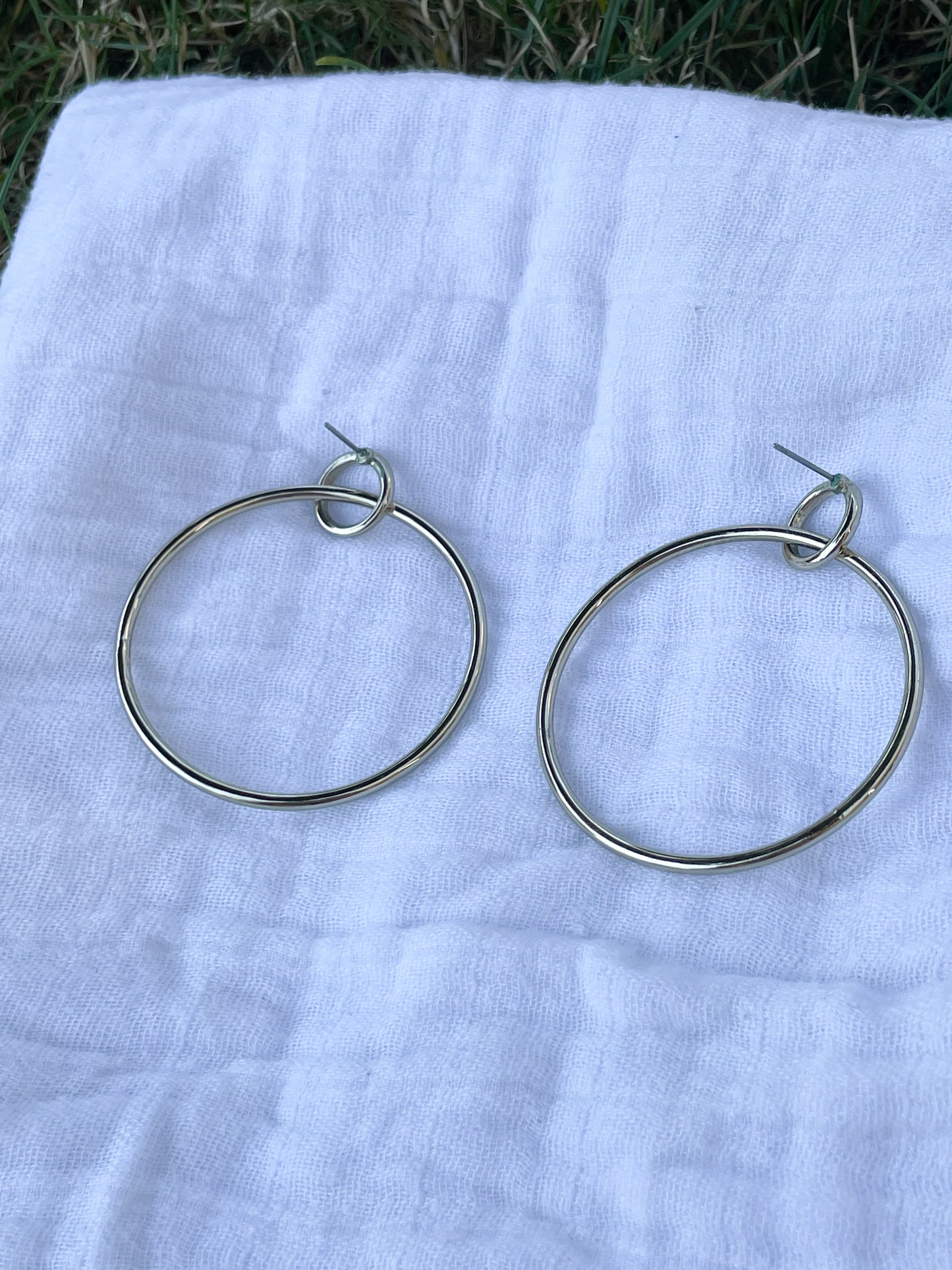 Gold Hoop Drop Earrings