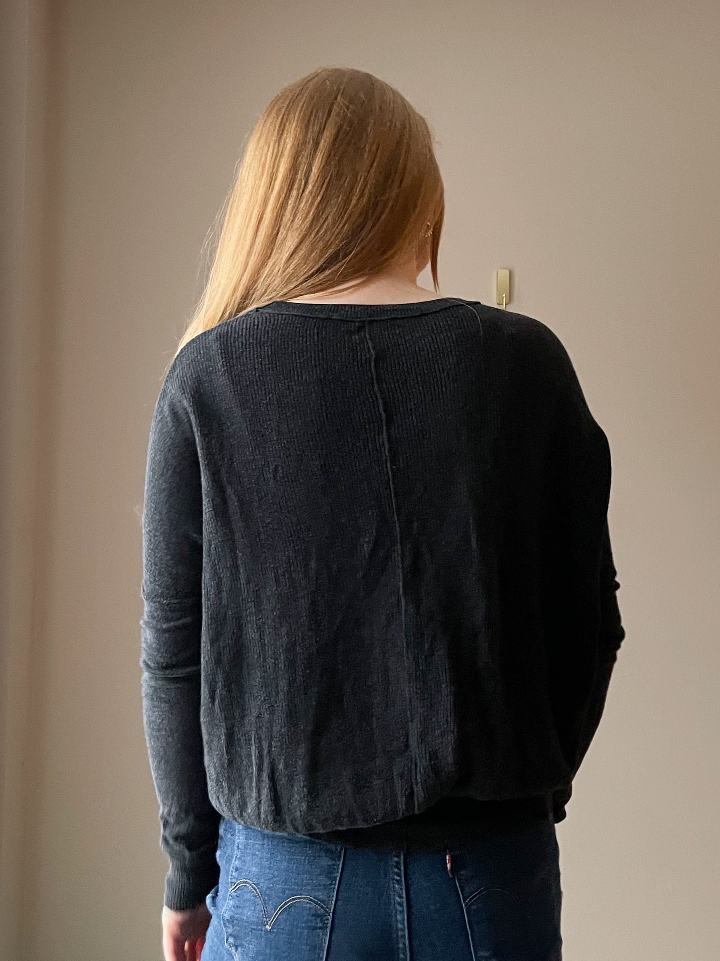 Wilfred Grey Silk Cotton Cashmere Relaxed Sweater - XXS to Medium