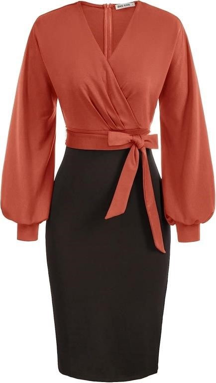 Grace Karin Sunset Red Black Balloon Sleeved Colour Block Dress NWT - – Le  Prix Fashion & Consulting