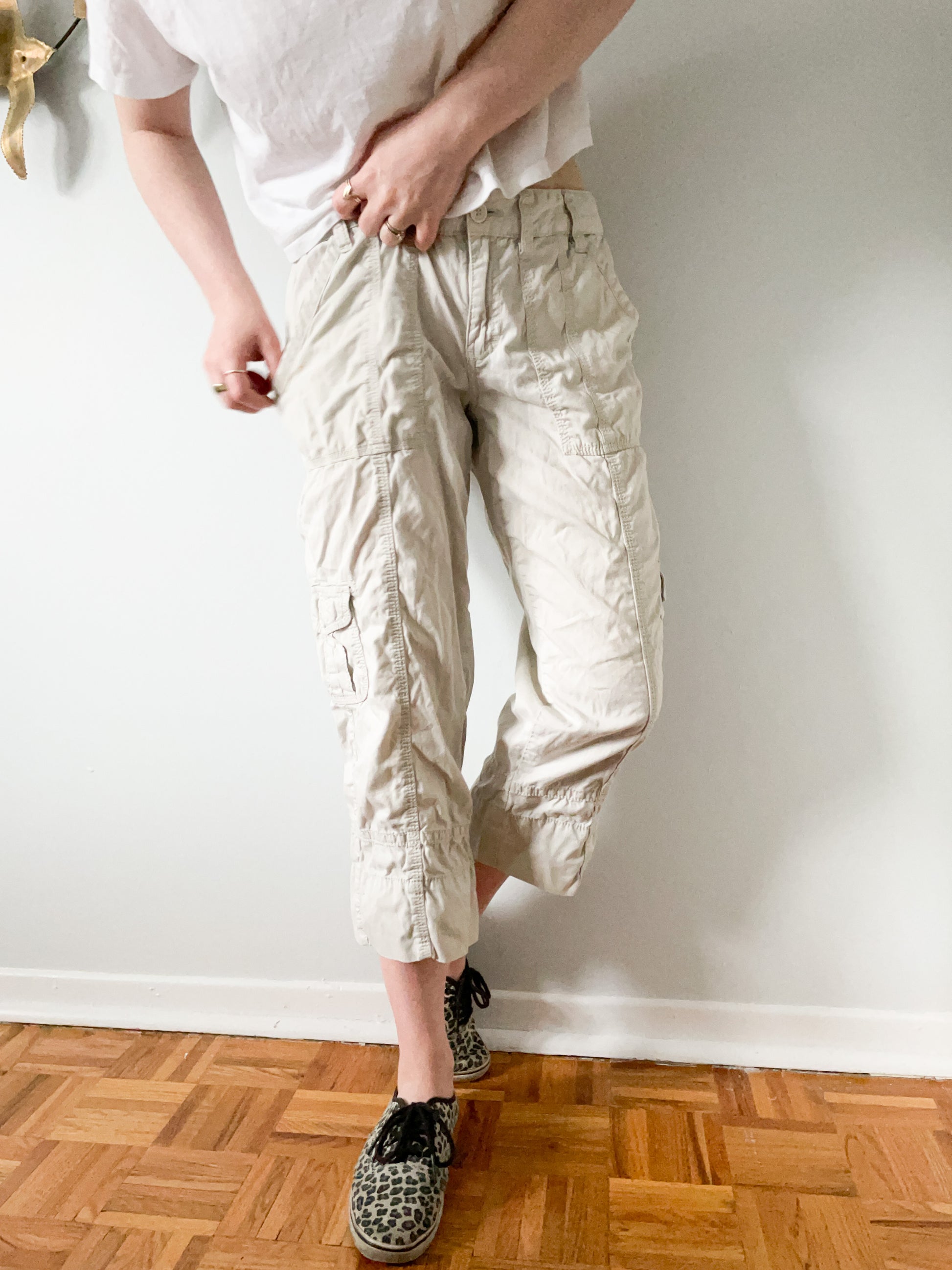 Capri Pants for Women Cotton Linen Plus Size Cargo Pants Capris