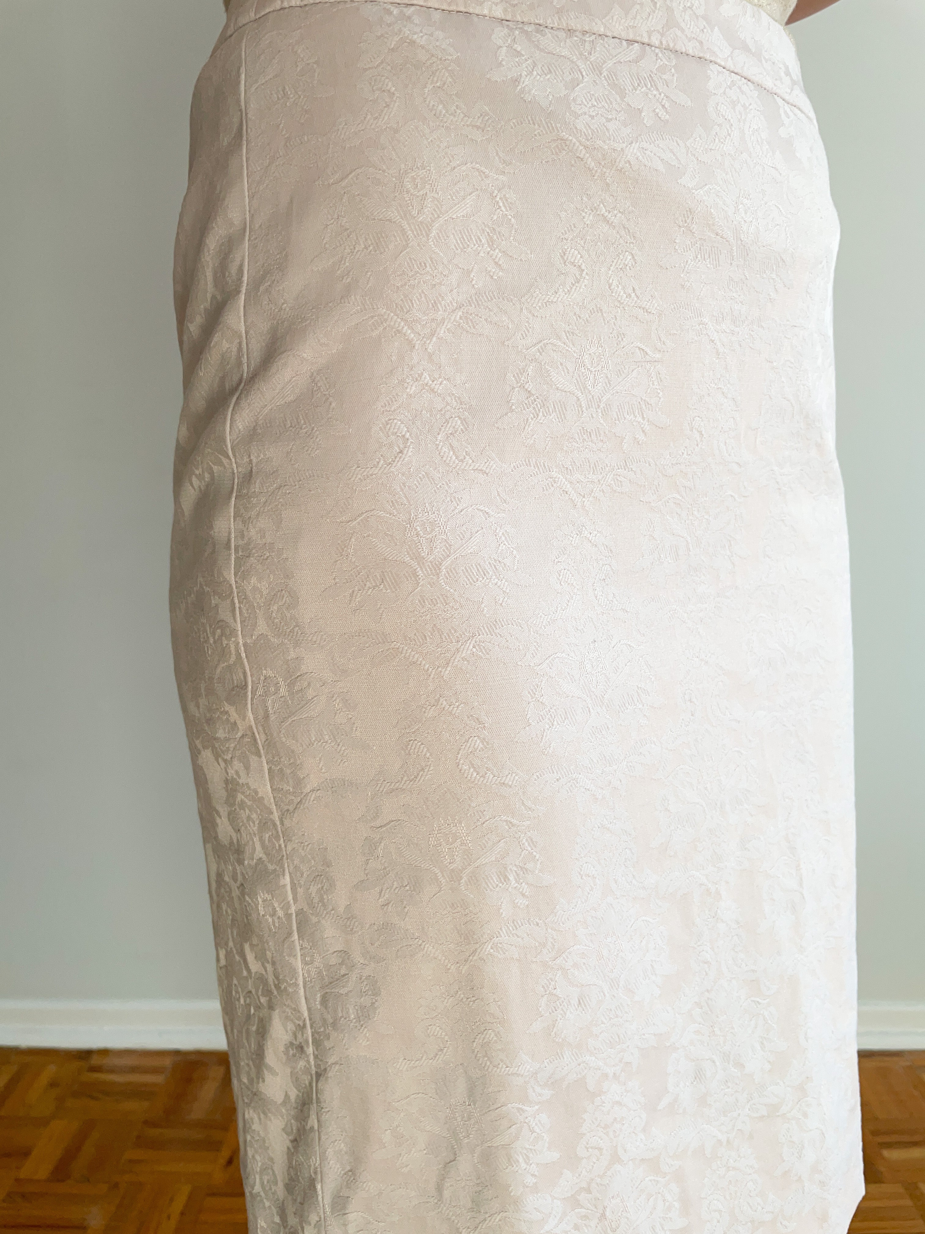 RW Co. Blush Cream Brocade High Waist Pencil Skirt Size 4