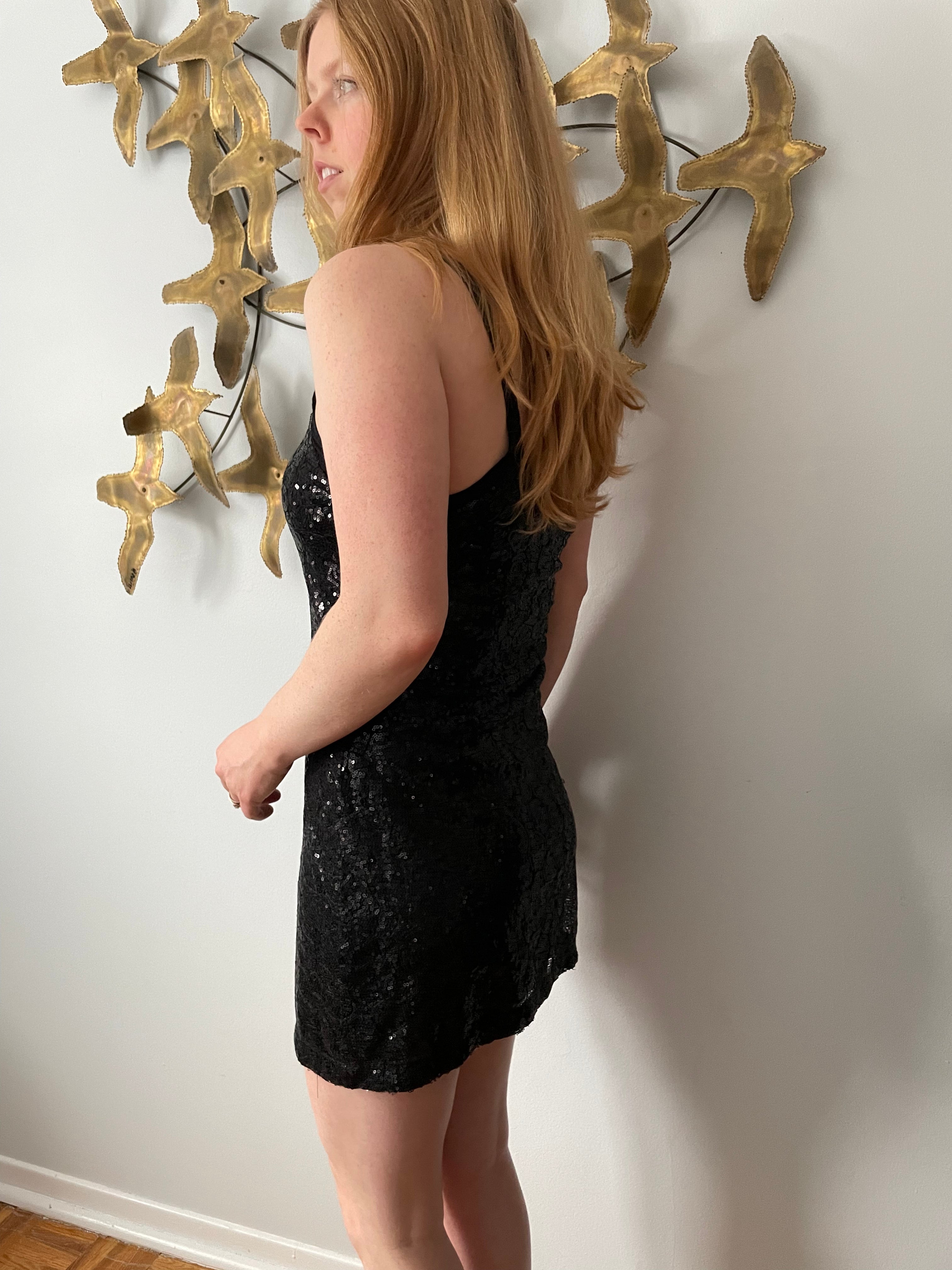 Black sequin sleeveless store dress