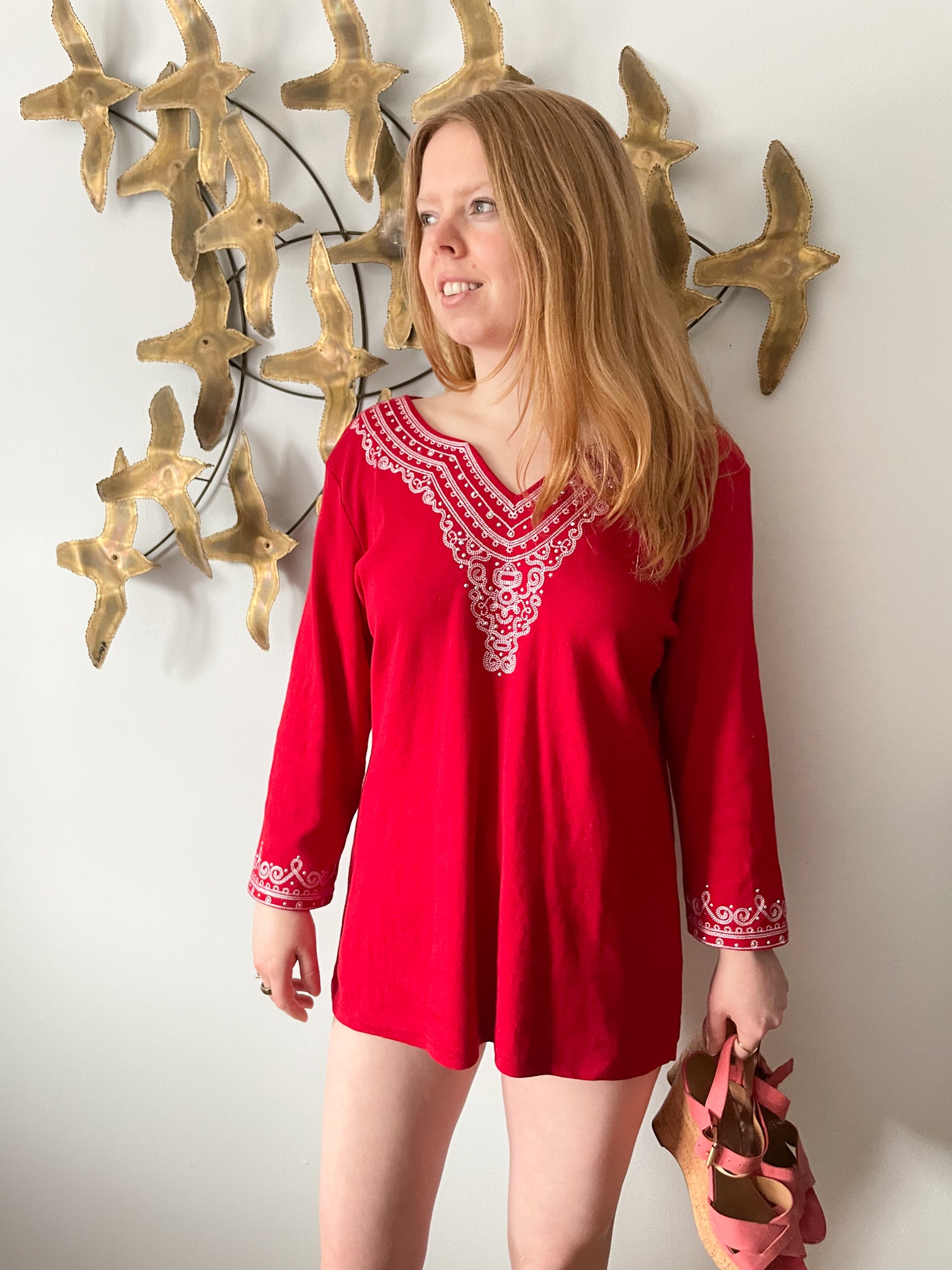 Karen scott best sale embroidered tops