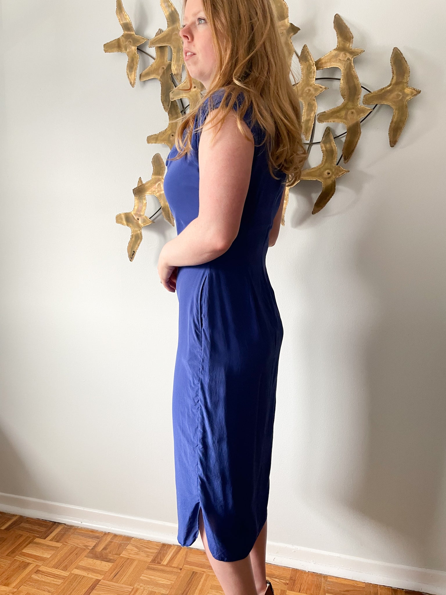 Ted baker blue and clearance gold dress