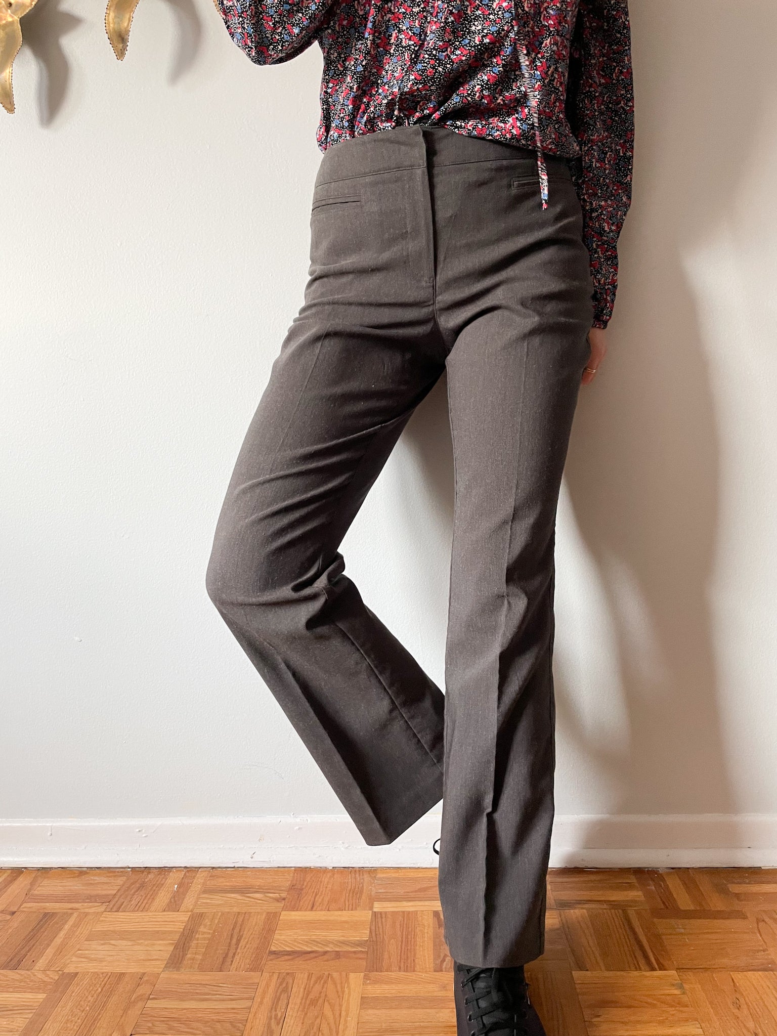 Charcoal High Rise Wide Leg Trouser Pants - Size 4 – Le Prix