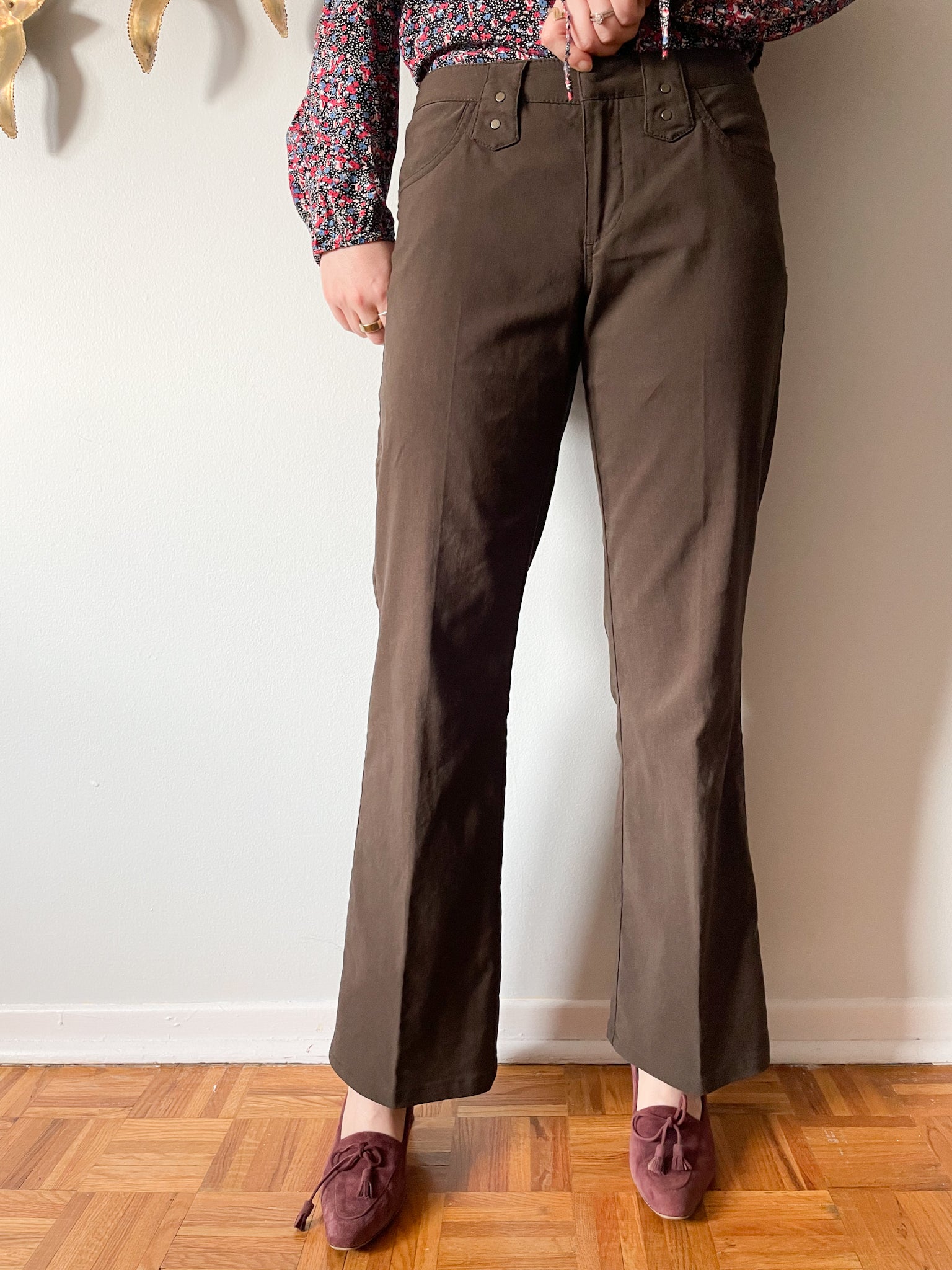 Mid rise hot sale straight leg pants