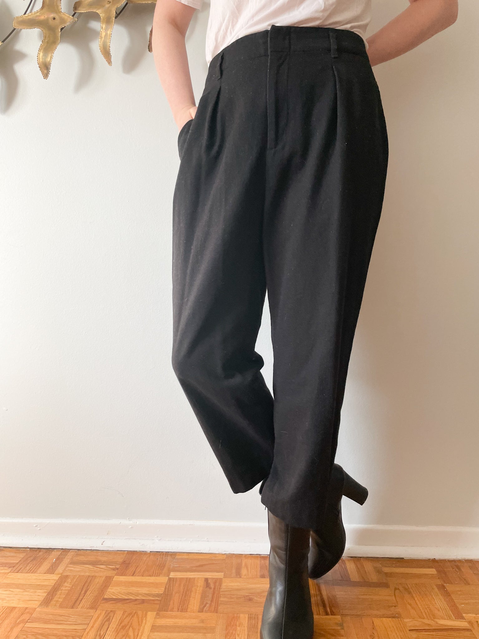 High rise cropped hot sale pants