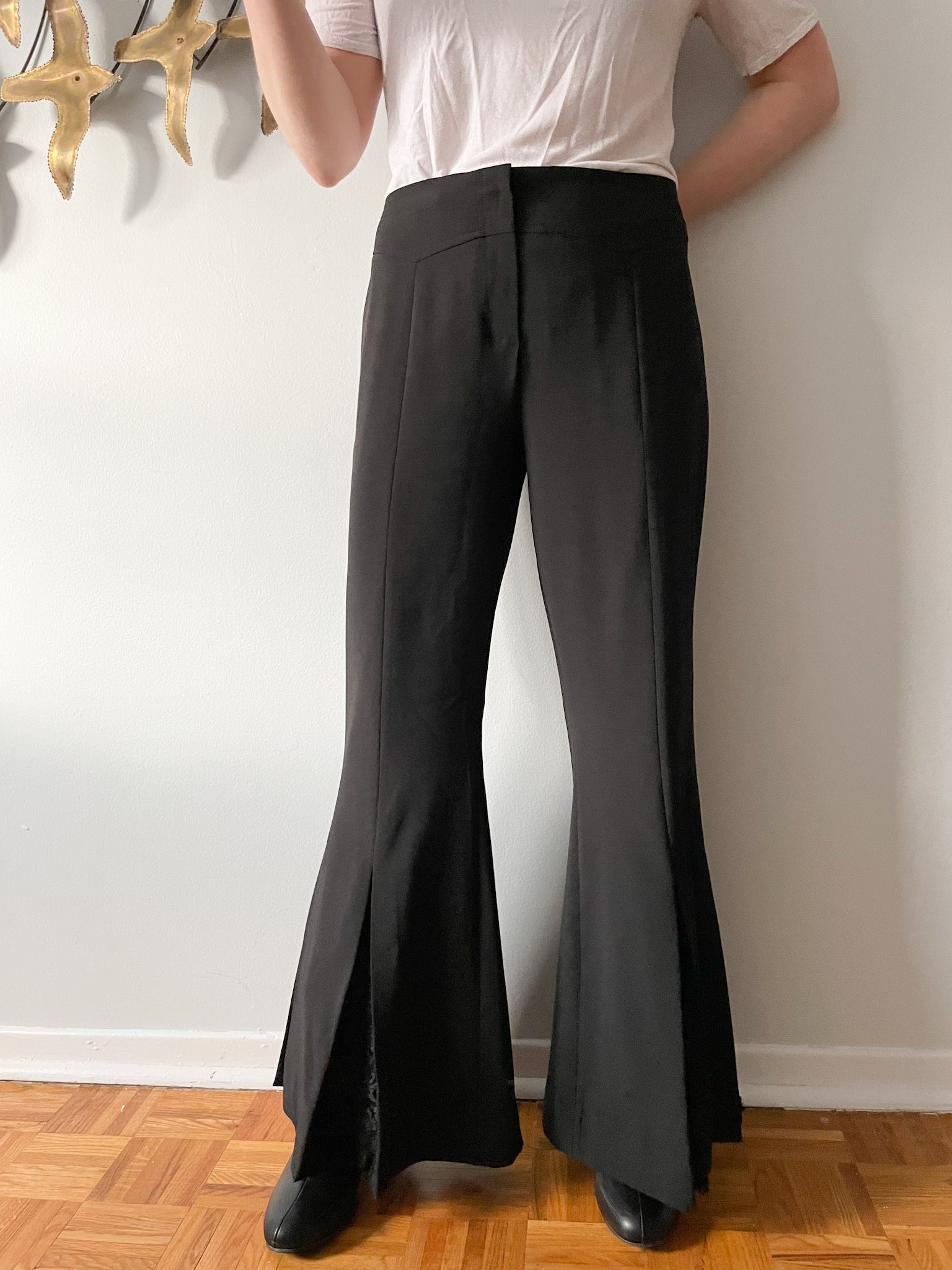 Miss Tic Black High Rise Lace High Rise Flare Trouser Pants