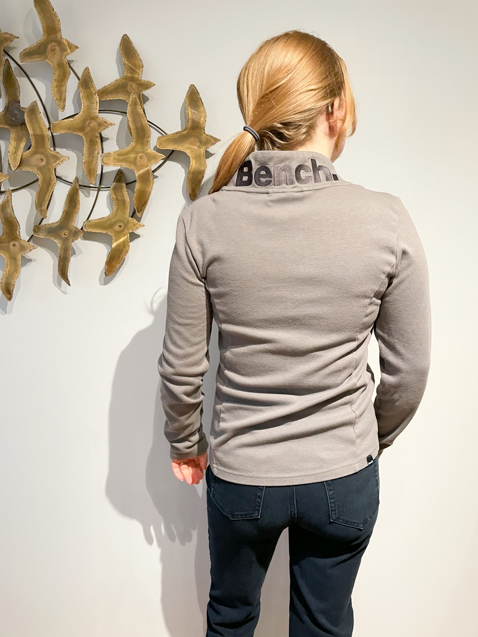 BENCH Grey Asymmetrical Zip Sweater Jacket - Large – Le Prix