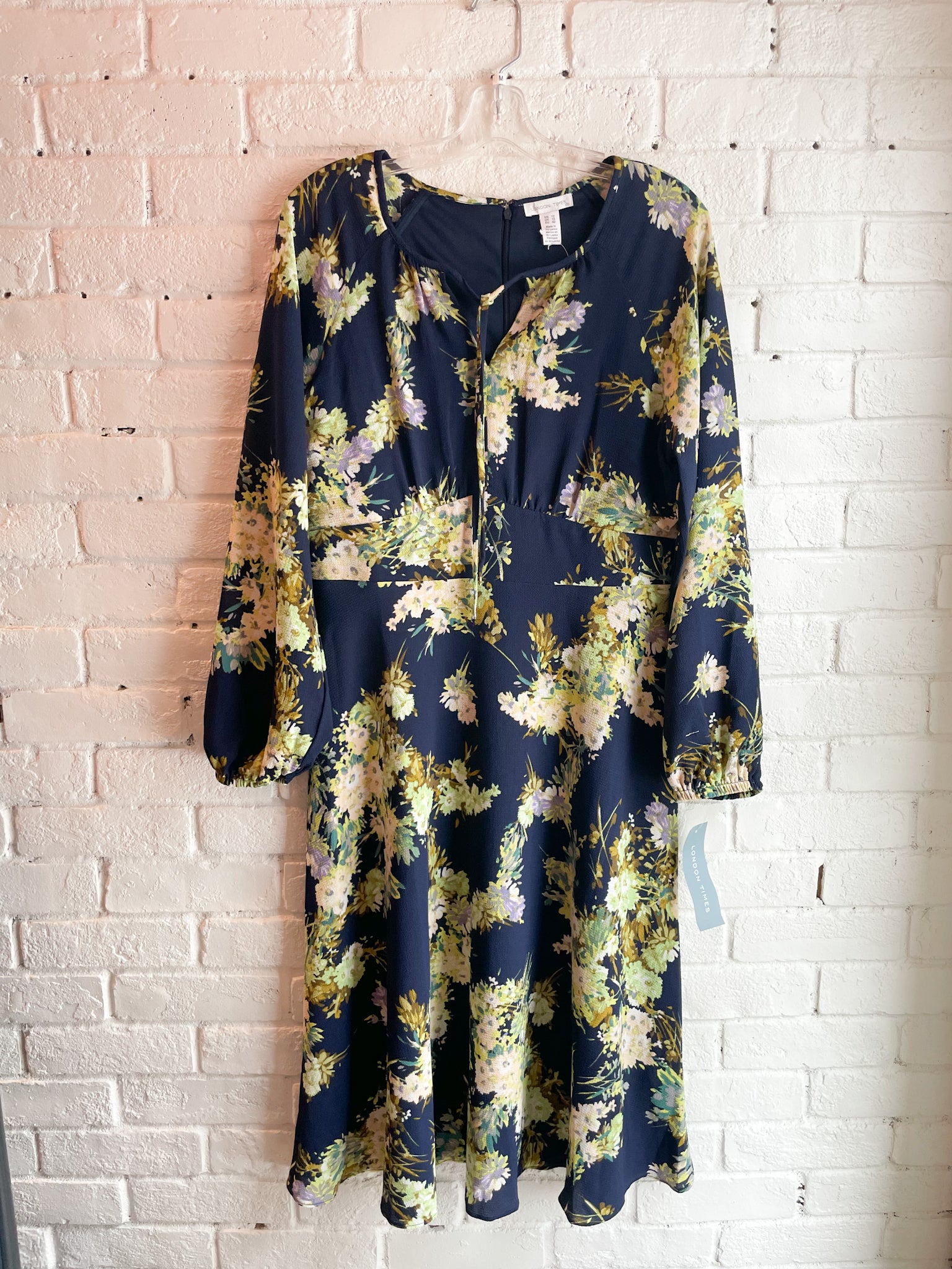 Navy yellow sales floral dress