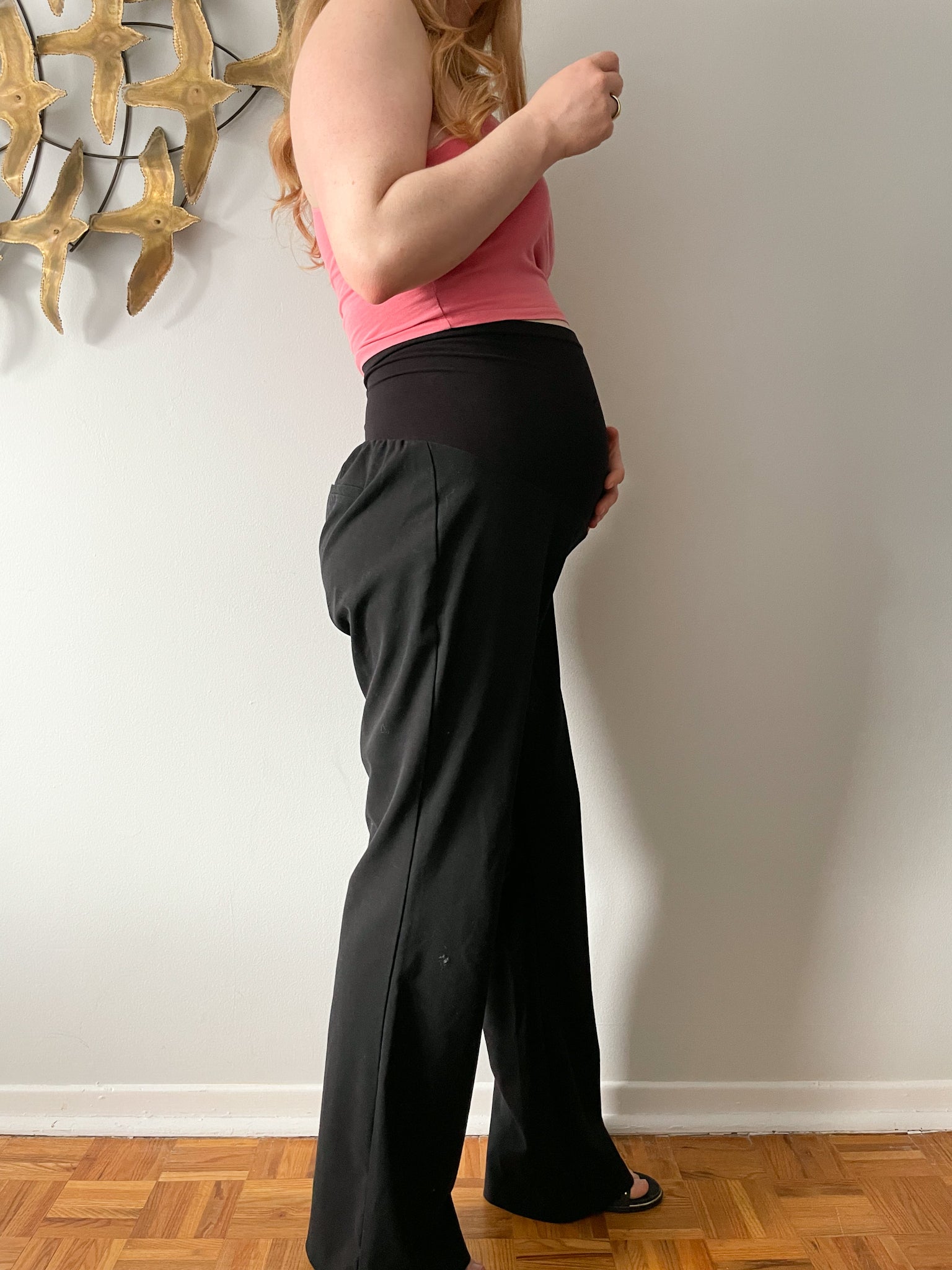 Motherhood Black Secret Fit Belly Straight Leg Maternity Pants