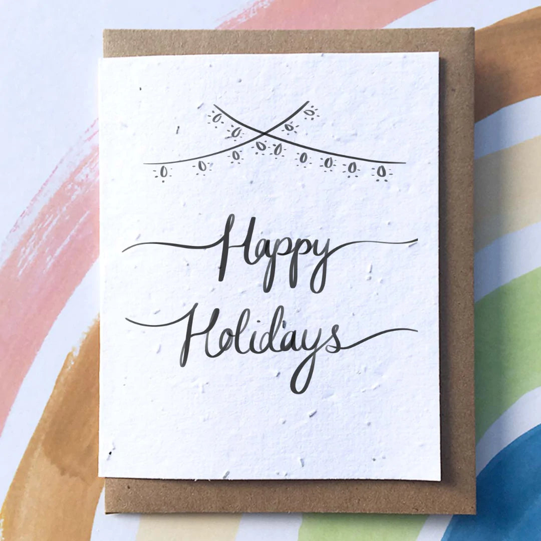 Happy Holidays Script Plantable Greeting Card