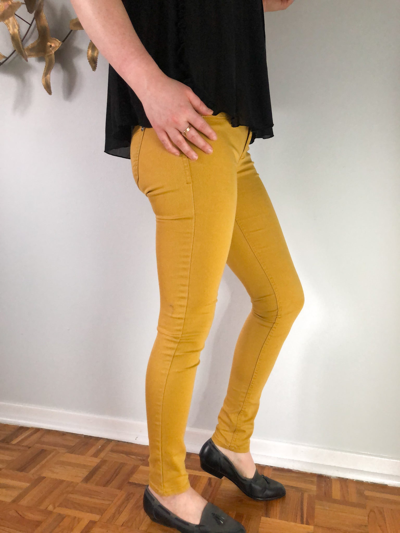 Mustard yellow outlet skinny jeans